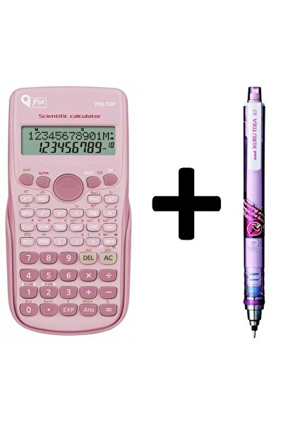 Pin Fonksiyonel Bilimsel Hesap Mak.240 Fonksiyonlu Pembe ve Uni-Ball Kuru Toga 07mm Versatil Kalem