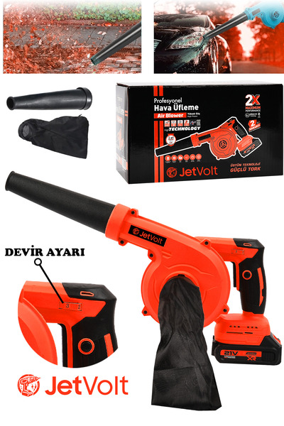 JetVolt 21v Şarjlı Kompresör Hava Üfleme Makinesi - Kırmızı