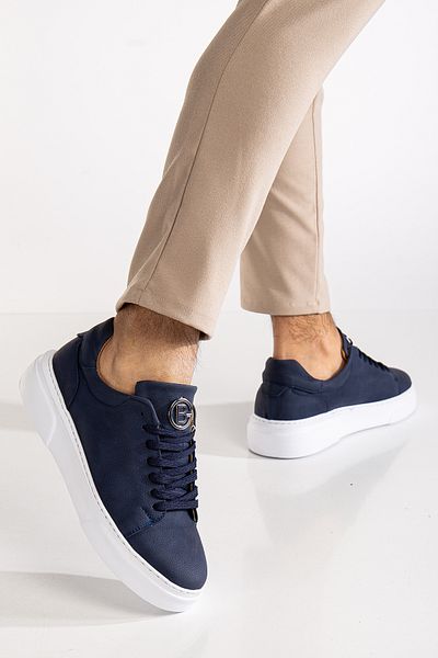 Sanvio Tarzkar Men's Navy Blue Daily Flexible Comfortable Stitched Lightweight Eva Sole Walking Guaranteed Sports Shoes Sneakers