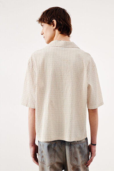 H&M Erkek Yaka Gofre Gömlek Loose Fit