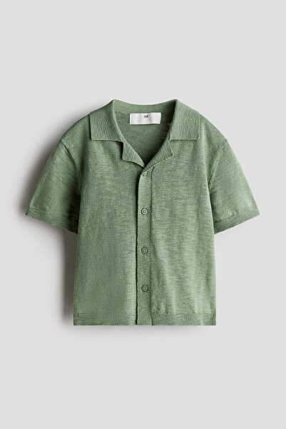 H&M İnce Triko Erkek Yaka Gömlek
