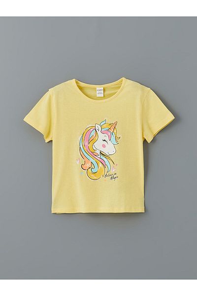 LC Waikiki Lcw Crew Neck Printed Girl's T-Shirt and Leggings 2-Pack