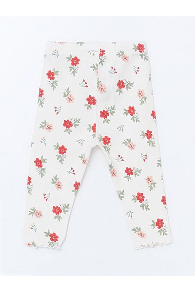 LC Waikiki Floral Baby Girl Tights with Elastic Waist