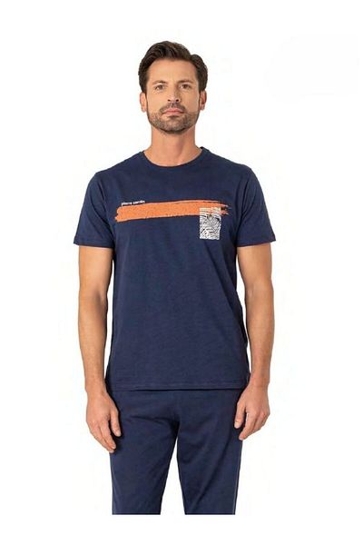 Pierre Cardin New Season Men's Dowry %100 Cotton Crew Neck Short Sleeve and Pocket Combed Cotton Summer Pajama Set