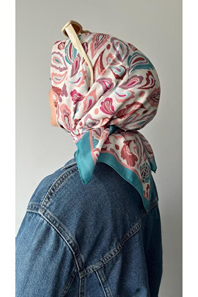 ESSLERA وشاح ناعم بنمط ريترو باللون الفيروزي