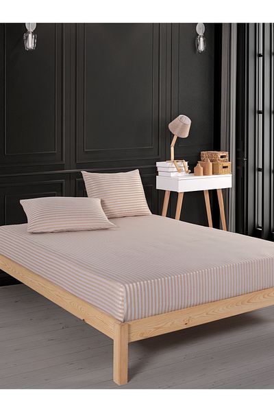 LUYASHOP Cotton Double Elastic Sheet with 2 Pillow Cases as a Gift