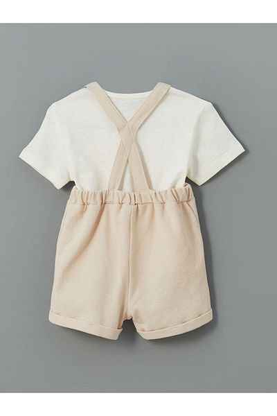 LC Waikiki Organic Fabric Baby Boy Salopet and T-Shirt Set of 2