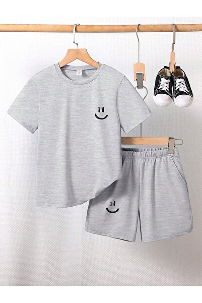 hilon Summer Kids Girls And Boys Cute And Cool Casual 2 Pcs T-Shirt And Bottoms