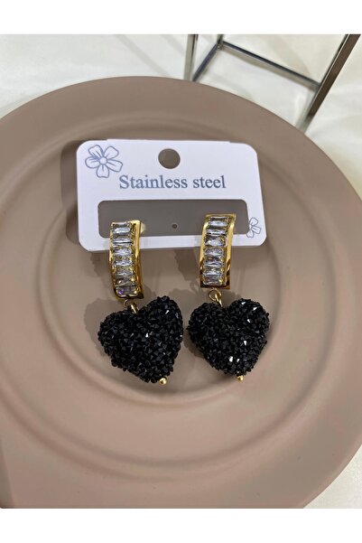 stainles steel Zirkon Taşlı Çelik Küpe