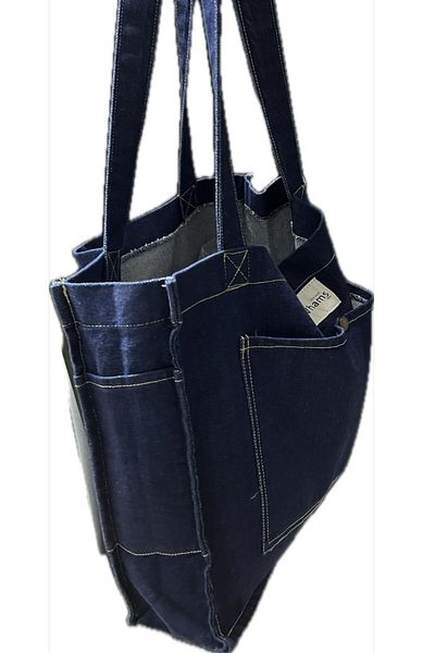 AKTEZ-EL Geantă Denim Denim Geantă cu buzunar