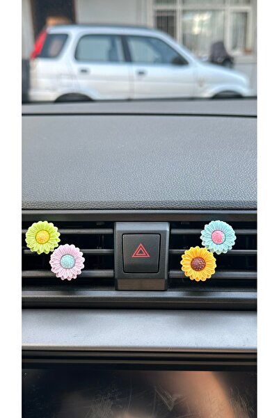 FESECRAFT 2 Adet Mini Ayçiçek Detaylı Araba Klima Süsü Araç Içi Torpido Aksesuar