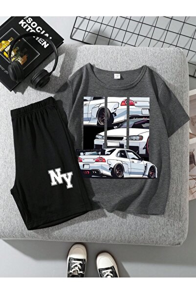hilon Summer Kids Girls And Boys Cute And Cool Casual 2 Pcs T-Shirt And Bottoms