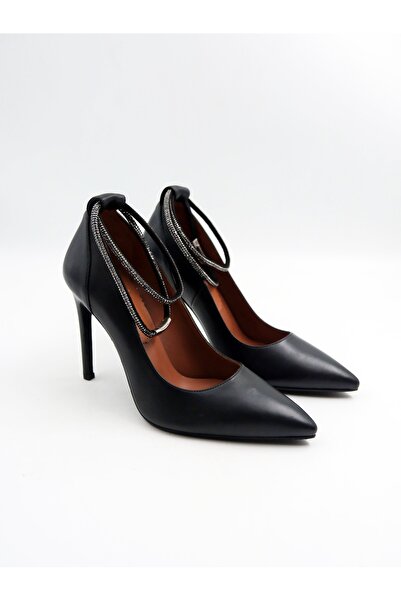 Tenau Черни дамски обувки тип стилет от естествена кожа