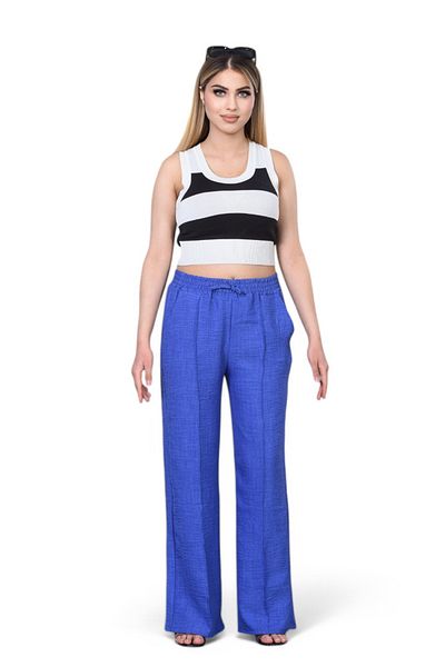 MİRA BUTİK Pantaloni largi din amestec de in negru