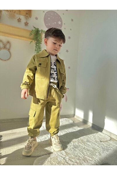 tunays shopping Set de 3 piese pentru băiat cu jachetă cu pantaloni cargo