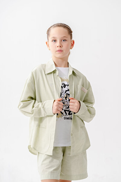 GİYİCEM TEKSTİL Devojčina košulja Nabrano T-shirt dupli set 1809