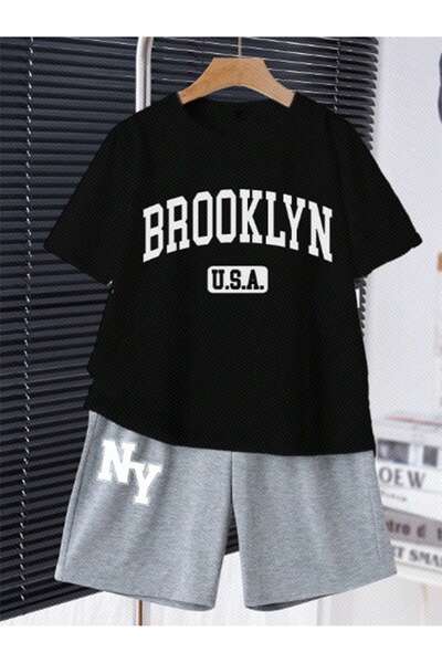 hilon Summer Kids Girls And Boys Cute And Cool Casual 2 Pcs T-Shirt And Bottoms