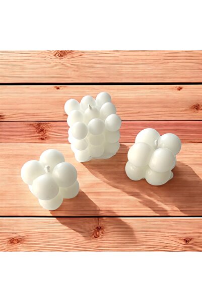 SAYILI COLLECTION Dekoratif 3’lü Set Mum  Ev Ofis Oda Dekor Mum Hediyelik Mum