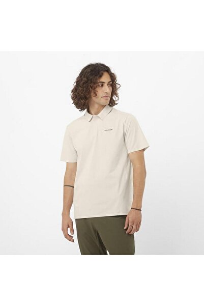 Salomon Lc2439200 Trackline Polo m Men's Polo T-Shirt Cream