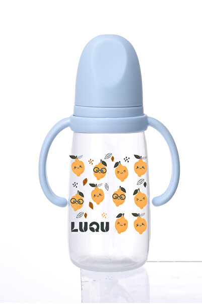 LUQU BABY زجاجة رضاعة لوكو من البولي بروبلين بمقبض وقشة مضادة للمغص، 200 مل، ...