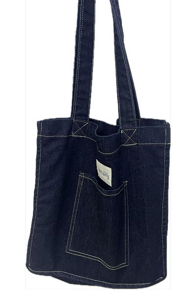 AKTEZ-EL Geantă Denim Geantă Denim Buzunar Detaliat
