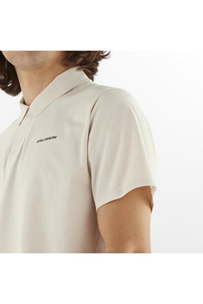 Salomon Lc2439200 Trackline Polo m Men's Polo T-Shirt Cream