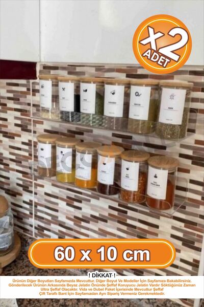 senavia farkınızı yansıtın SS x2 Adet 60 x 10 cm Pleksi Hayalet Raf Duvar Ban...