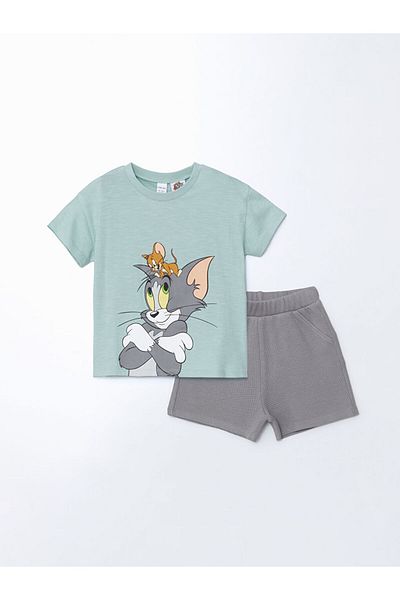 LC Waikiki Lcw Printed Baby Boy T-Shirt and Shorts 2-Piece