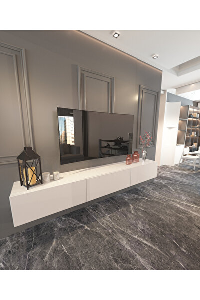 MOBİLYA GEZEGENİ Mobilya Gezegeni Ration Mdf Tv Sehpası 180 Cm Beyaz