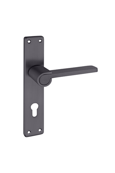 zerafev Lüks Zarafet Alüminyum Arma Aynalı Kapı Kolu (Kapı Kulbu) (Oda Tipi) – Antrasit