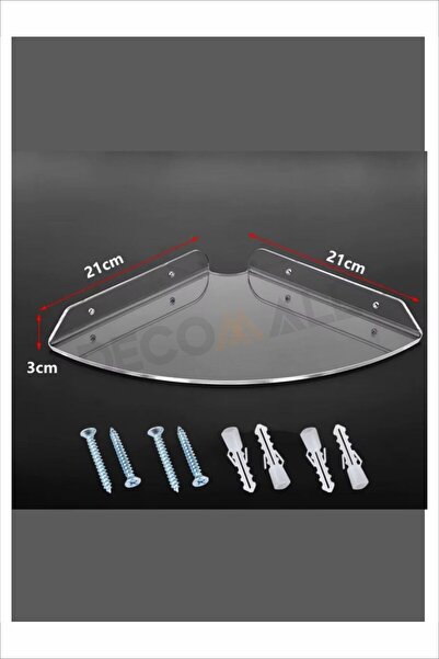 DECOMALL Köşeli Banyo Raf Şeffaf x2 Adet 20x20cm Banyo Düzenleyici Banyo Raf Sabunluk Raf Düzenleyici