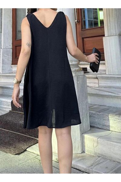 Pasaklı Giyim Γυναικείο φαρδύ φόρεμα σε γραμμή Α με βαθύ λαιμό V με αγκράφα Aerobin 3264210