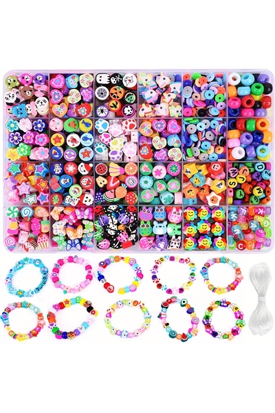 Choice مجموعة خرز طينية DIY مكونة من 700 قطعة من BCB لصنع الأساور والقلائد، م...
