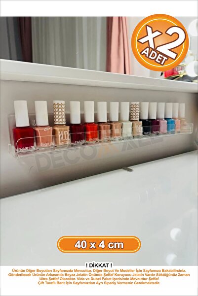 senavia farkınızı yansıtın SS x2 Adet 40x4cm Oje Rafı Makyaj Düzenleyici Raf ...