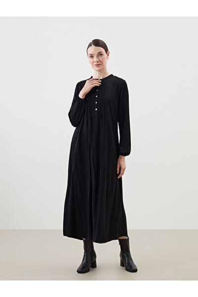 LC Waikiki Lcw Grace Black Crew Neck Dress