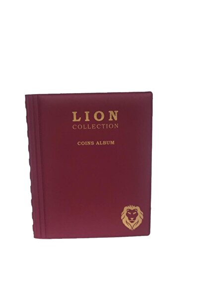 DS Koleksiyon Lion Marka Madeni Para Cep Albümü 10 Sayfa - 120 Cepli - Bordo