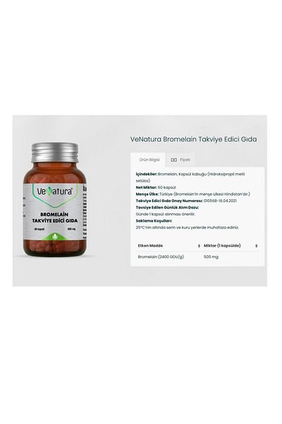 VeNatura 4 Bromelain 60 Capsules