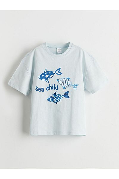 LC Waikiki Tricou cu imprimeu LCW ECO Crew Gât pentru băiat