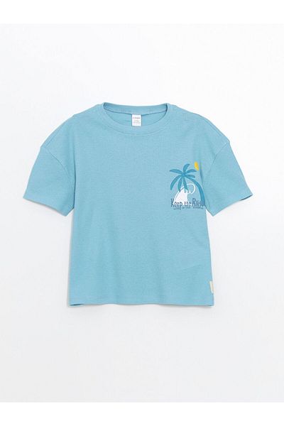 LC Waikiki Tricou pentru băiat cu imprimeu cu gât crew de sezon nou - S5HH68Z1