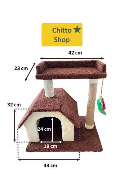 KRT Chitto Cat House and Scratching Post – 2-Tier Comfort Playpen