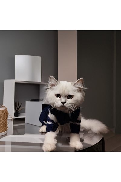 Lady Fify Navy Blue Sailor Sweater Pants Suit for Cat Dog