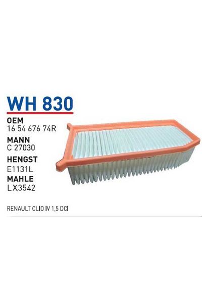 WUNDER Wh830 Oem 165467674 R Renault Clio Iv 1.5 Dci Air Filter