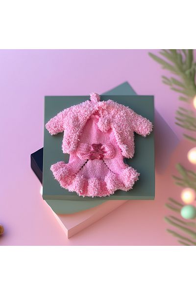 Lady Fify Cotton Candy Lady, Pink Dress, Hat and Cardigan Set for Cat Dog
