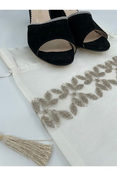 Lurji Комплект Dowry, елегантна чанта за обувки Almeria с гипюр, стилна и естествена защита за обувки и пране