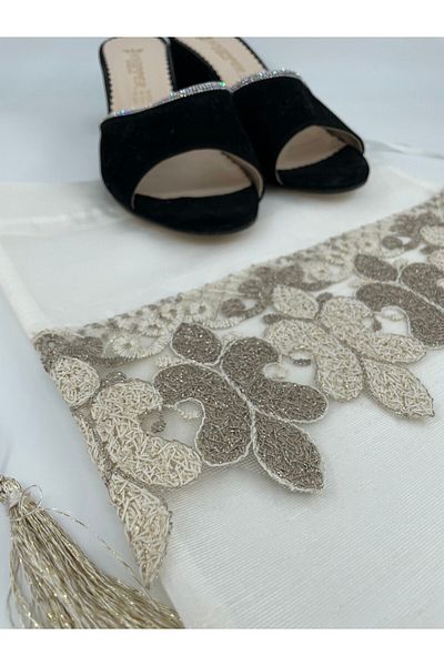 Lurji Dowry Bundle Elegant Guipure Detailed Bilbao Shoe Bag Stylish and Natural Protection for Shoe Laundry