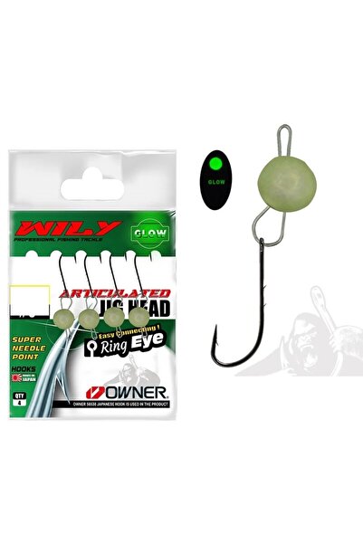 Wily Jig Head Mafsallı Owner İğneli - Glowlu 3gr