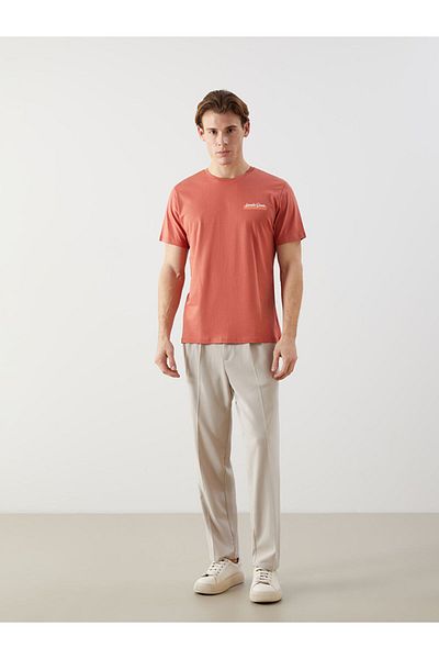 LC Waikiki New Season Crew Neck Κοντό μανίκι εμπριμέ χτενισμένο βαμβακερό ανδρικό Tisort - S5KU22Z8