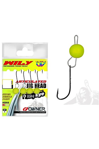 Wily Jig Head Mafsallı Owner İğneli Limon 1,5 gr