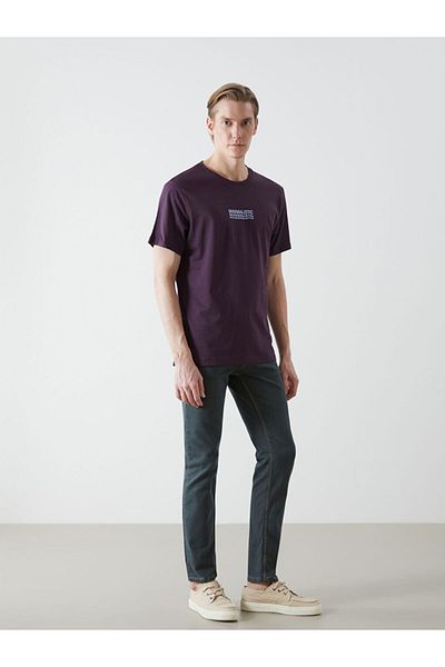 LC Waikiki New Season Crew Neck Short Sleeve Printed Combed Cotton Men's T-Shirt - S5Ku01Z8
