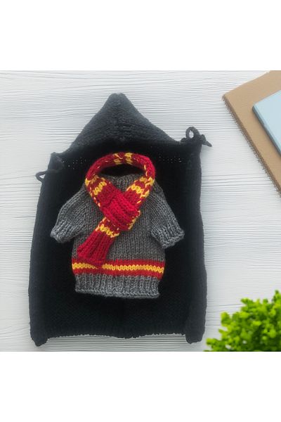 Lady Fify Harry Potter Costume for Cat Dog (Robe, Sweater, Hat and Glasses Suit)